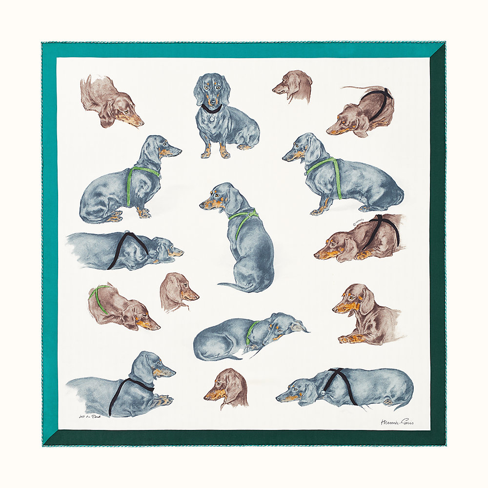 hermes les bassets scarf 70