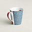 Les Cabanes blue herringbone mug, View: front, front, view 2 of 3
