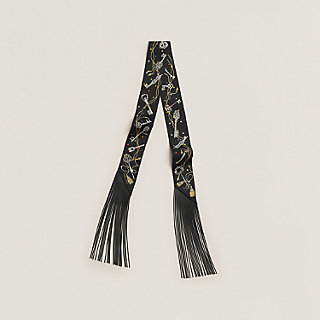 Les Cles a Pois leather fringes Twilly