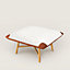 Les Necessaires d'Hermès "carre d'assise" low stool, high model 85, View: Worn, worn, view 1 of 4