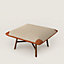 Les Necessaires d'Hermès "carre d'assise" low stool, high model 85, View: Worn, worn, view 1 of 4
