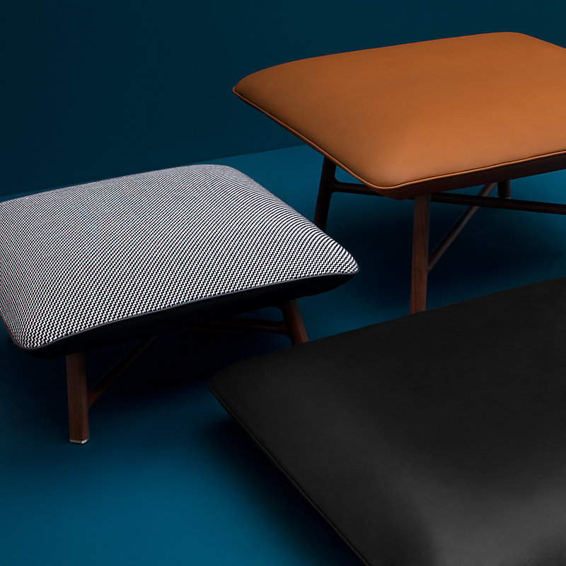 Les Necessaires d'Hermès "carre d'assise" low stool, medium model 85
