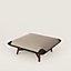 Les Necessaires d'Hermès "carre d'assise" low stool, medium model 85, View: Worn, worn, view 1 of 3