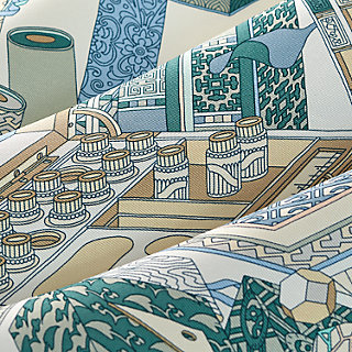 Les Tresors d'un Artiste scarf 45 Blue Hermès Singapore