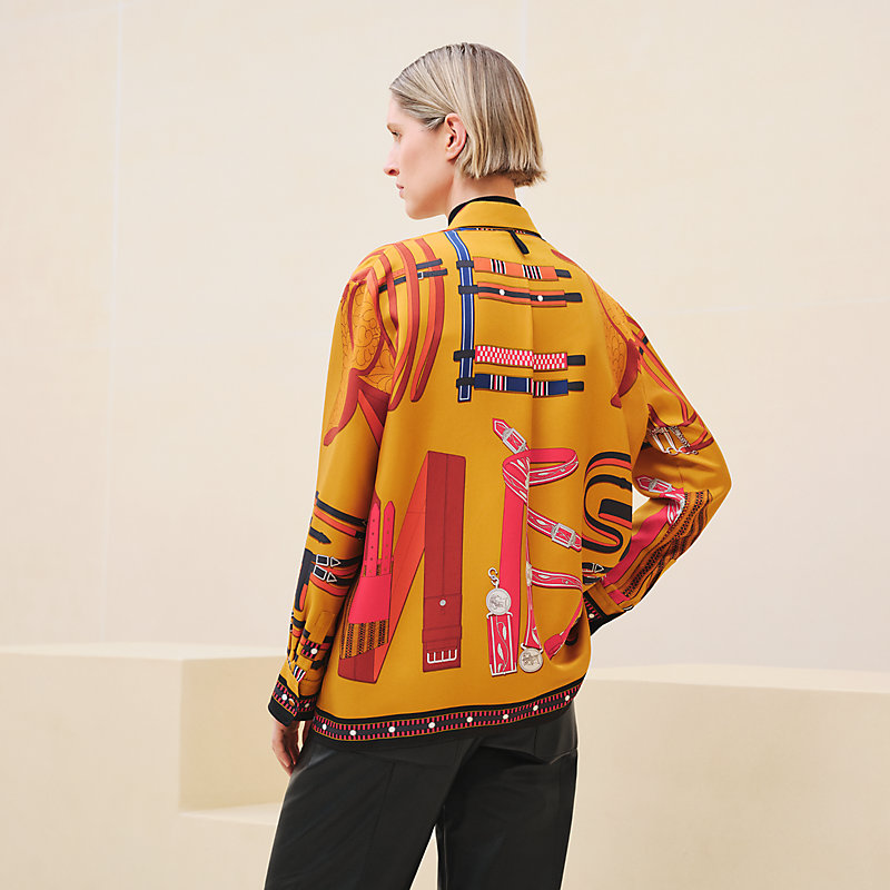【HERMES】ジップ付きツイレーヌ・ジャケット Poste aux Lettres Lettres Equestres