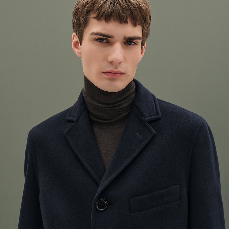 HERMES エルメス カシミヤ リバプール コート レザー 50 HERMES エルメス カシミヤ リバプール コート レザー 50