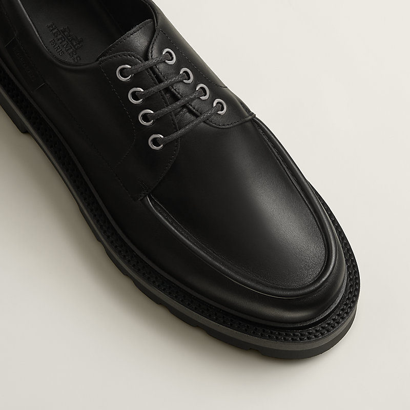 HERMES ブラック エナメル 革靴 HERMES エルメス ファーストシューズ レディース37ハーフ