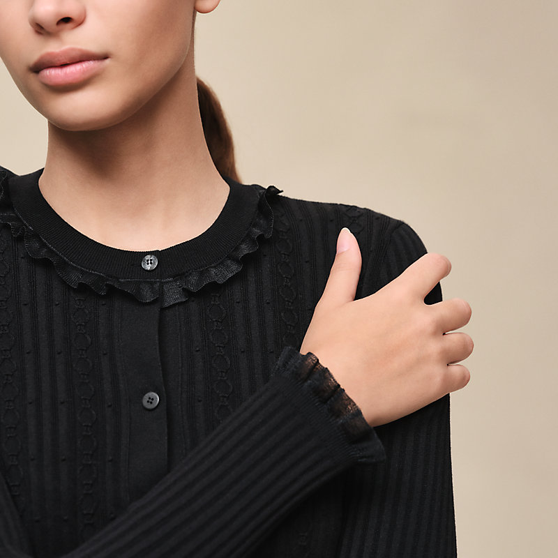 Long-sleeve cardigan with ruffled details | Hermès USA