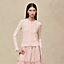 Long-sleeve cardigan with ruffled details, View: Worn, worn, view 2 of 5