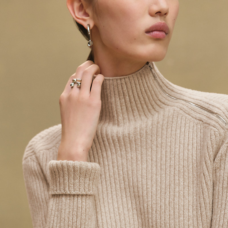 HERMES トップス Long-sleeve cropped sweater - Beige | Hermès USA