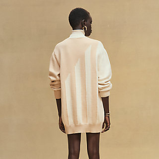 Long-sleeve long cardigan - White | Hermès UK