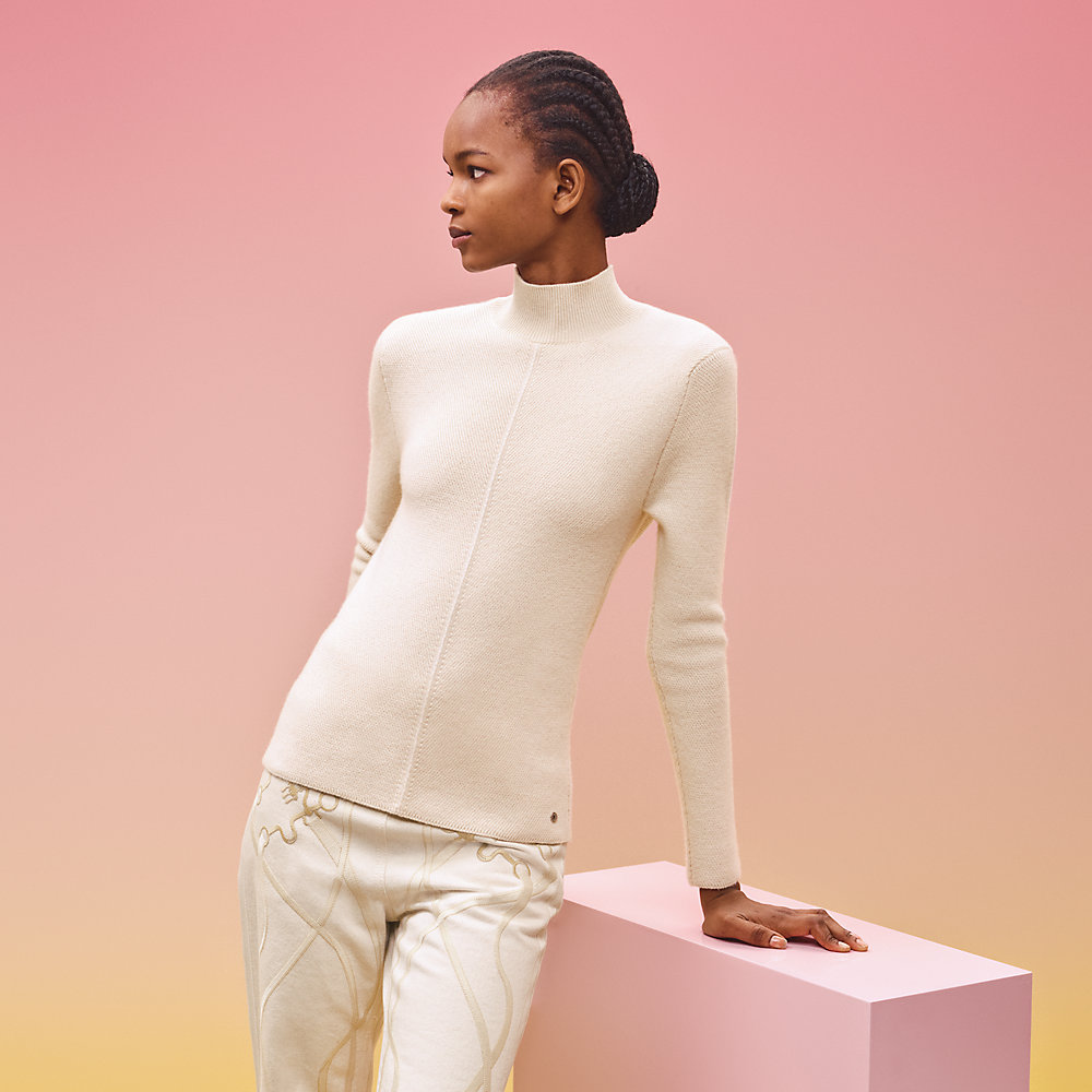 Long-sleeve mock neck sweater | Hermès 