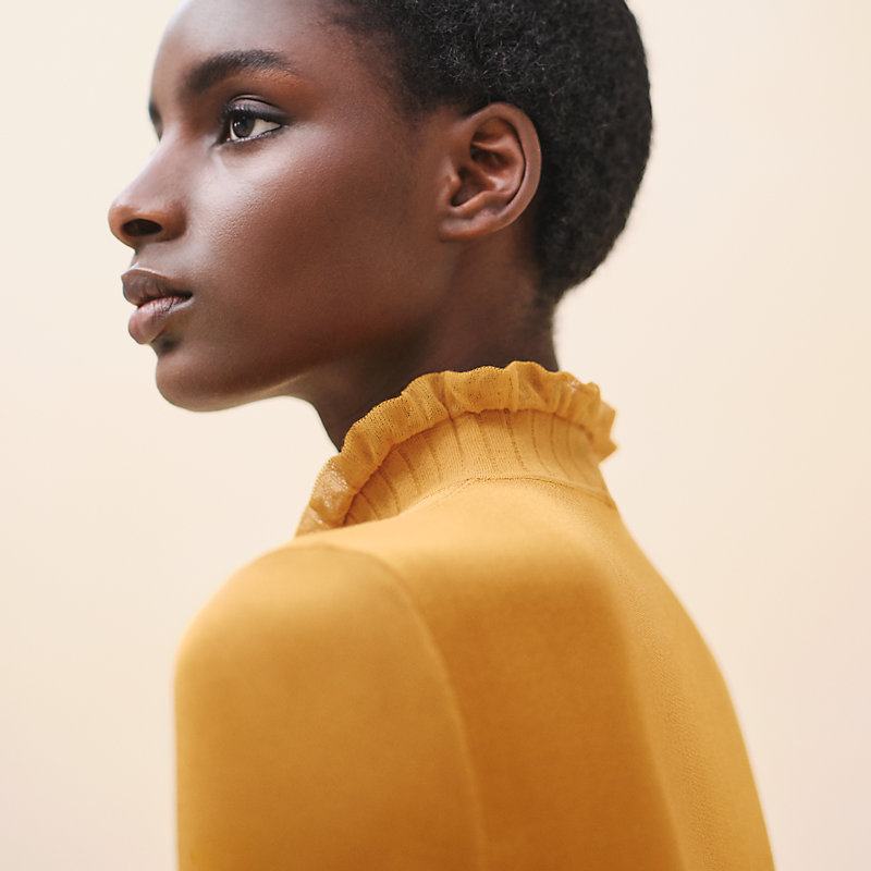 Long-sleeve sweater - Yellow | Hermès Saudi Arabia