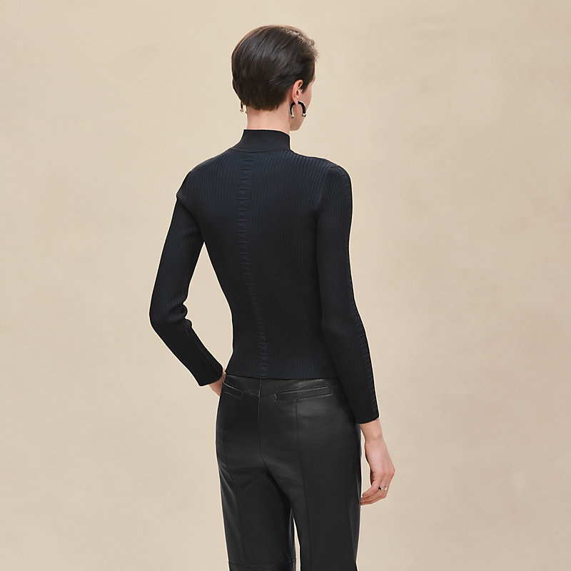 HERMES 秋の長袖 Cashmere long-sleeve sweater - Black | Hermès Macau SAR
