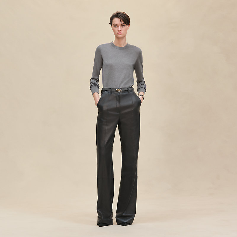 Cashmere long-sleeve sweater - Grey | Hermès USA