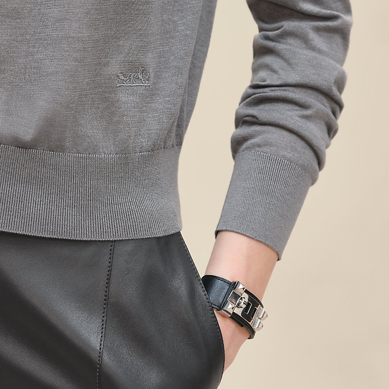 Cashmere long-sleeve sweater - Grey | Hermès USA