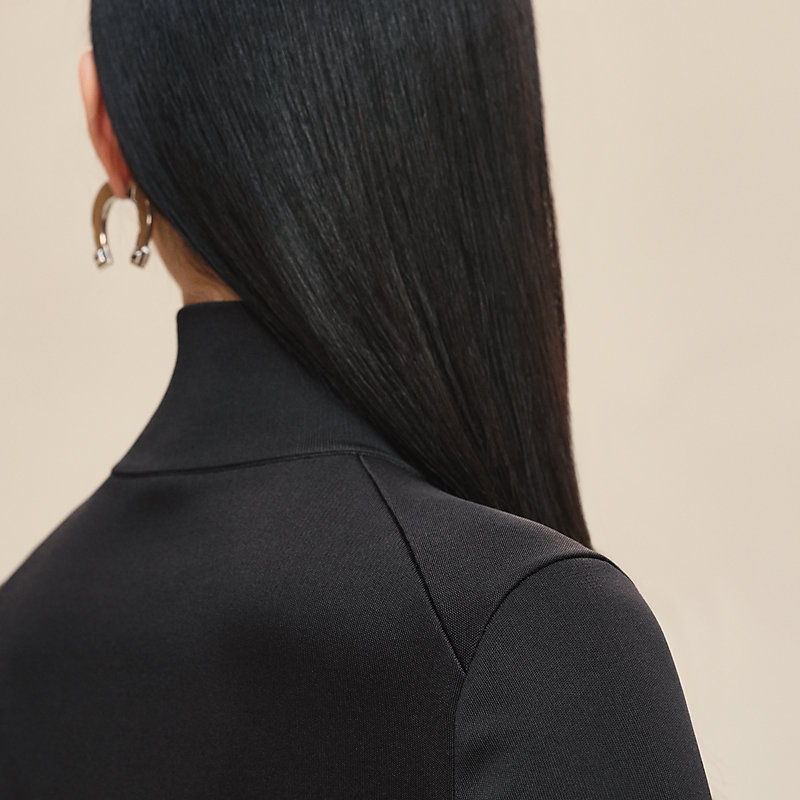 Cashmere long-sleeve sweater - Black | Hermès Canada