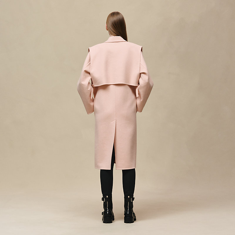 Long storm flap coat