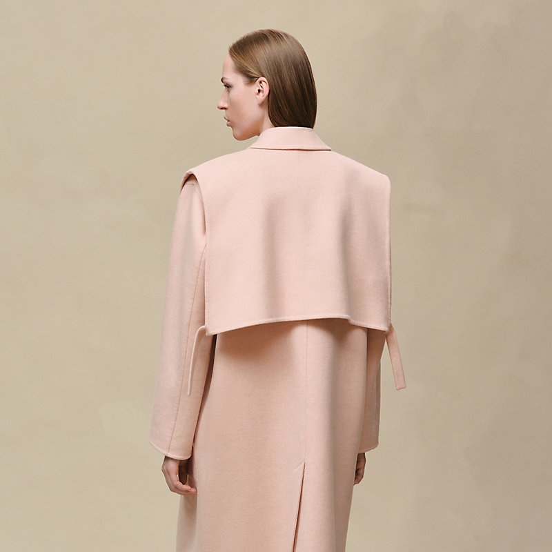 Long storm flap coat