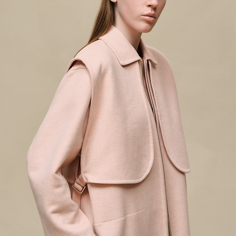 Long storm flap coat
