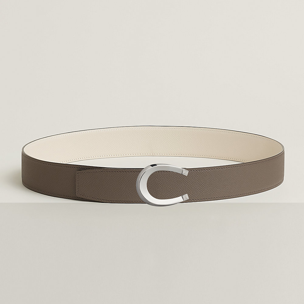 HM LUCK BELT BUCKLE & REVERSIBLE CHOCOLATE BROWN AND BLACK LEATHER STRAP 38MM