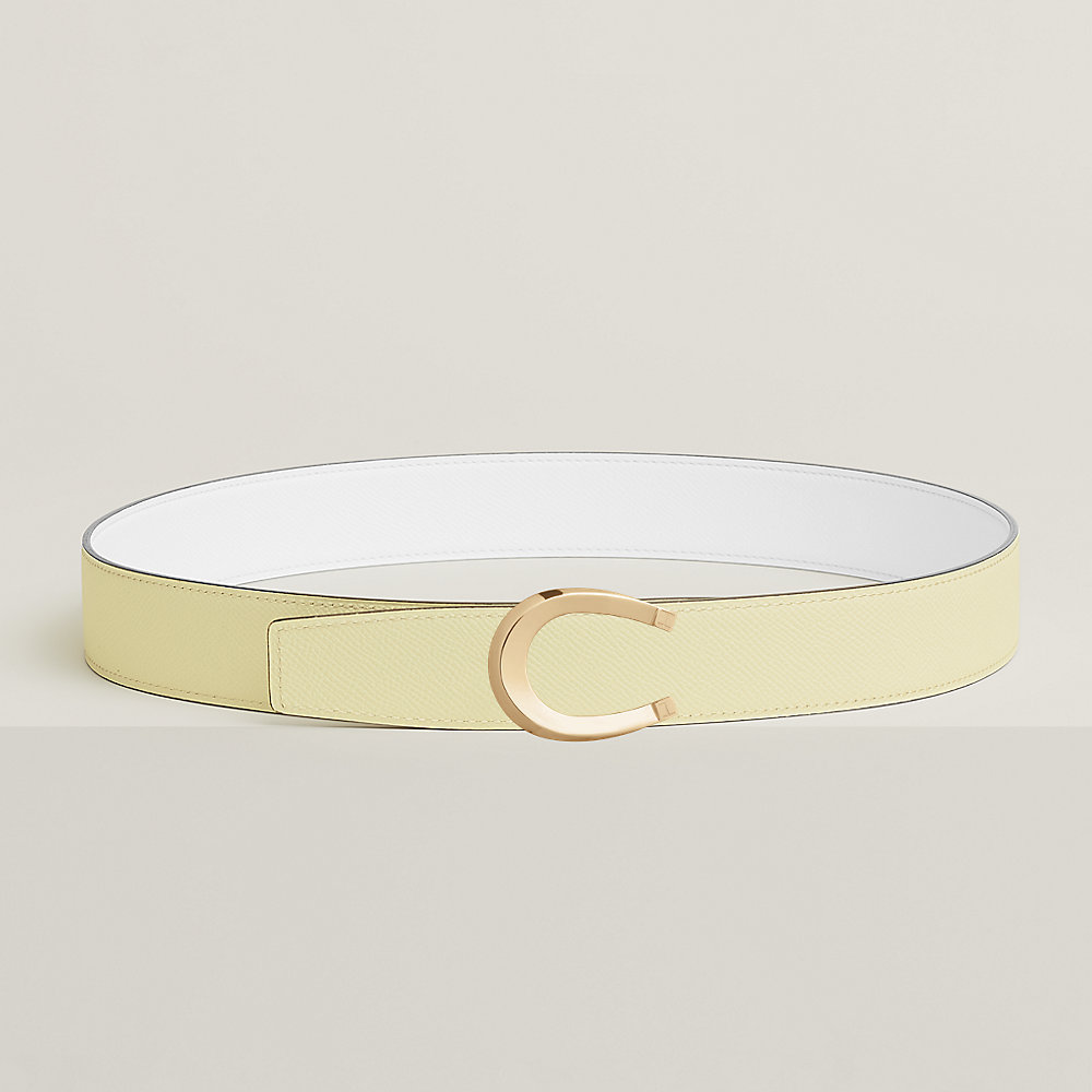 HM LUCK BELT GOLD BUCKLE & REVERSIBLE BLACK LEATHER STRAP 38MM