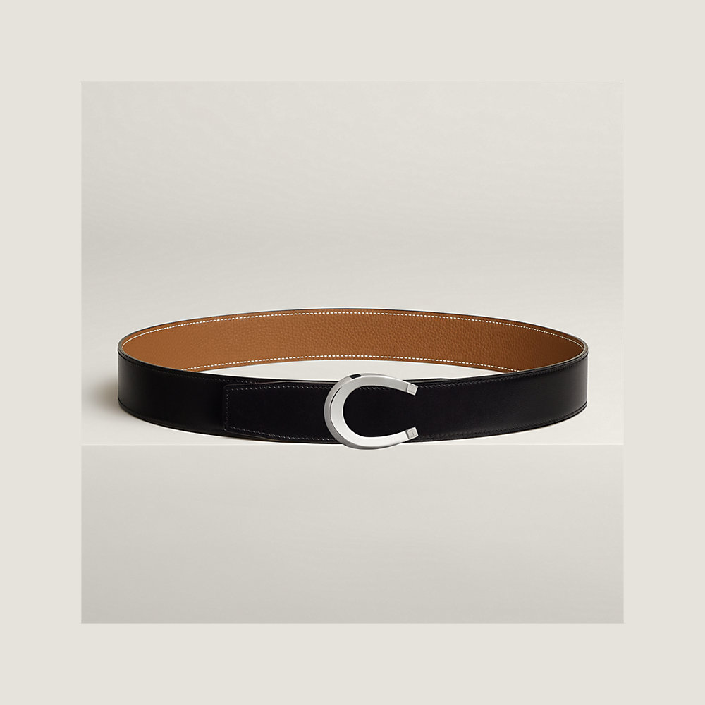 LUCK BELT BUCKLE & REVERSIBLE BLACK LEATHER STRAP 38MM BLACK HARDWARE