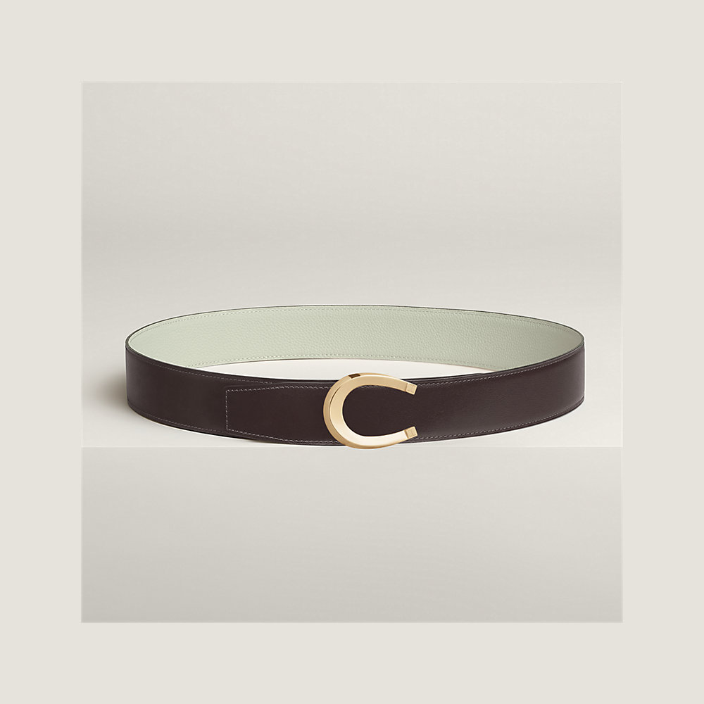 H ULYSSE BELT 38MM SILVER BUCKLE BLACK LEATHER