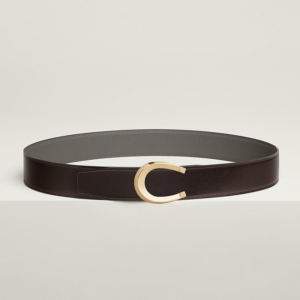 LUCK BELT BUCKLE & REVERSIBLE KHAKI BROWN LEATHER STRAP 38MM BLACK HARDWARE