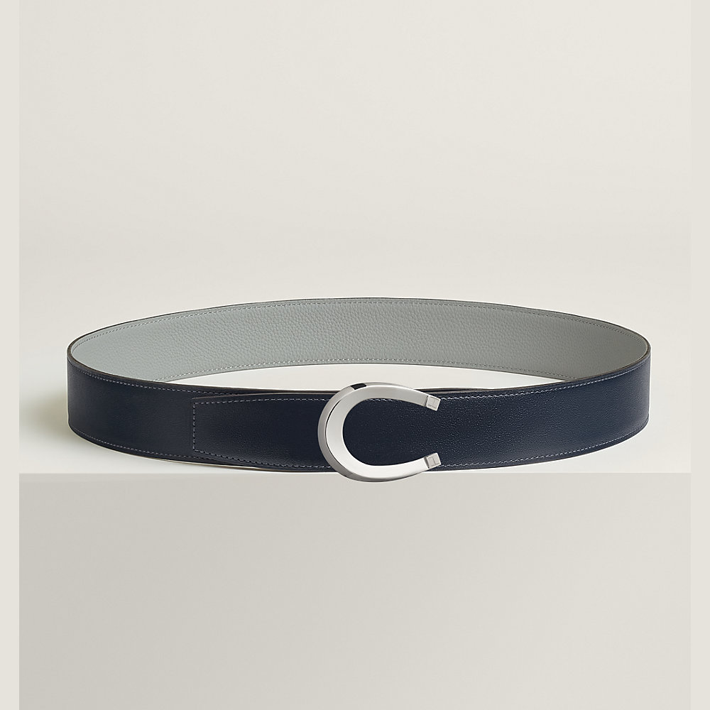 LUCK BELT BUCKLE & REVERSIBLE NAVY BLUE LEATHER STRAP 38MM BLACK HARDWARE