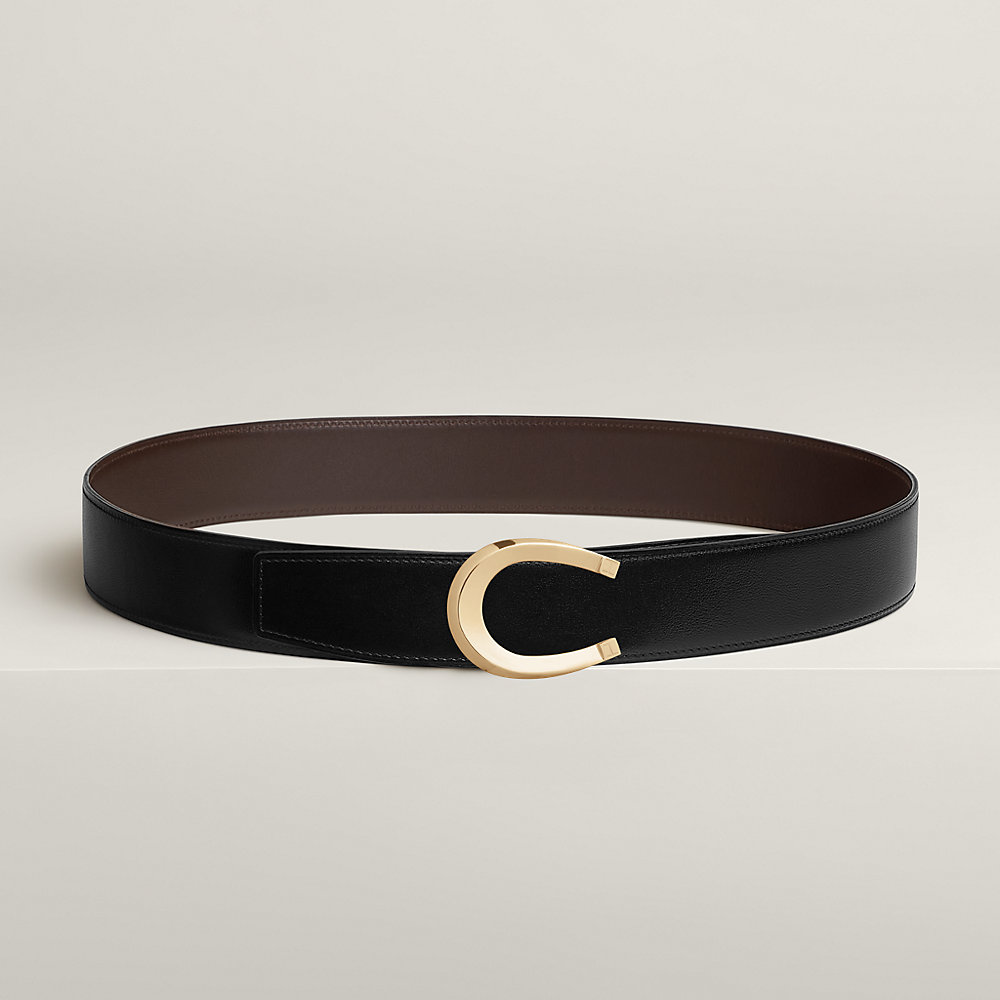 LUCK BELT BUCKLE & REVERSIBLE BLACK LEATHER STRAP 38MM BLACK HARDWARE