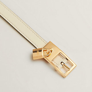 Lucky 15 reversible belt - White | Hermès Saudi Arabia