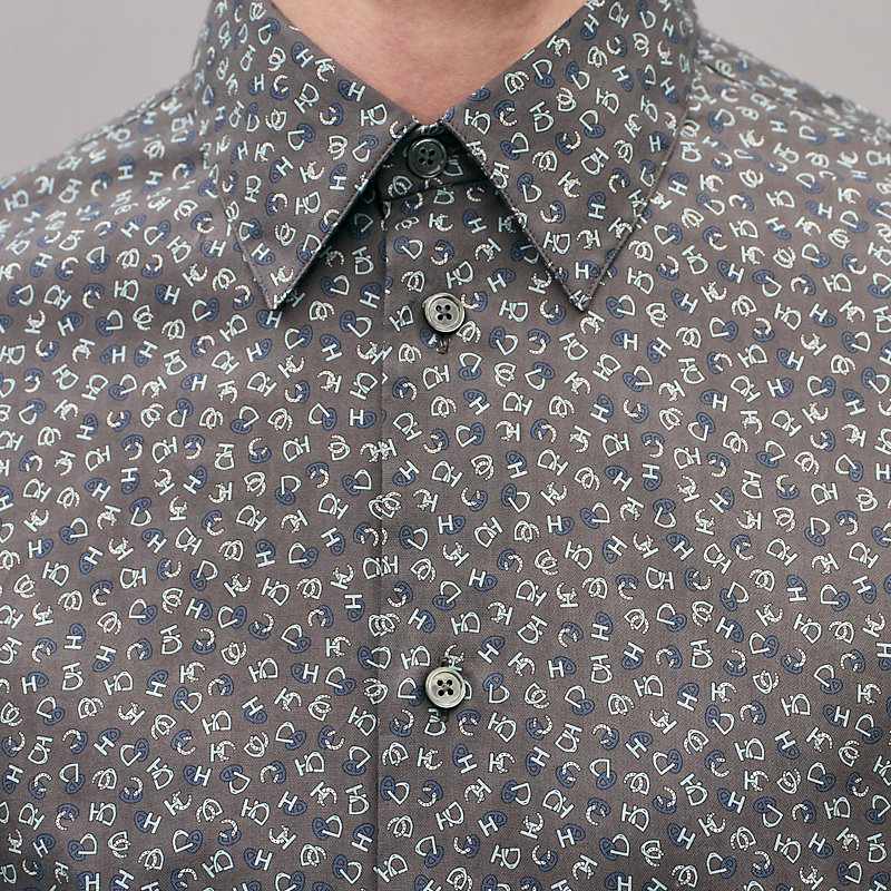 "Lucky Charms" straight cut shirt with Louis collar