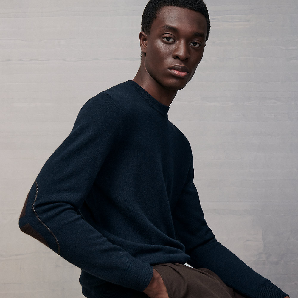 "Maillon Chaine d'Ancre & cuir" crewneck sweater | Hermès Canada