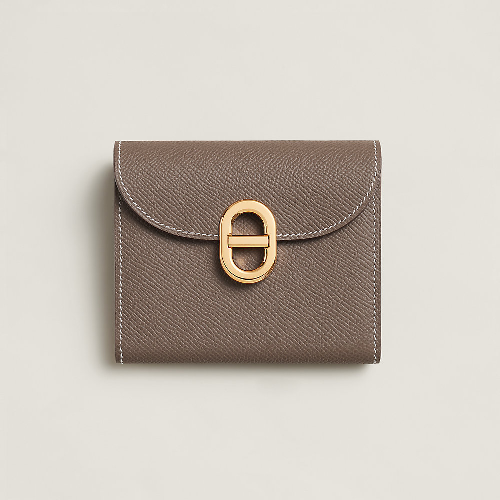 Maillon Compact wallet - Black | Hermès USA