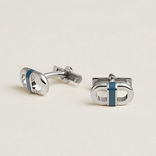 Hermès｜ Cufflinks〝GLENAN〟 Flibustier cufflinks - Black | Hermès USA