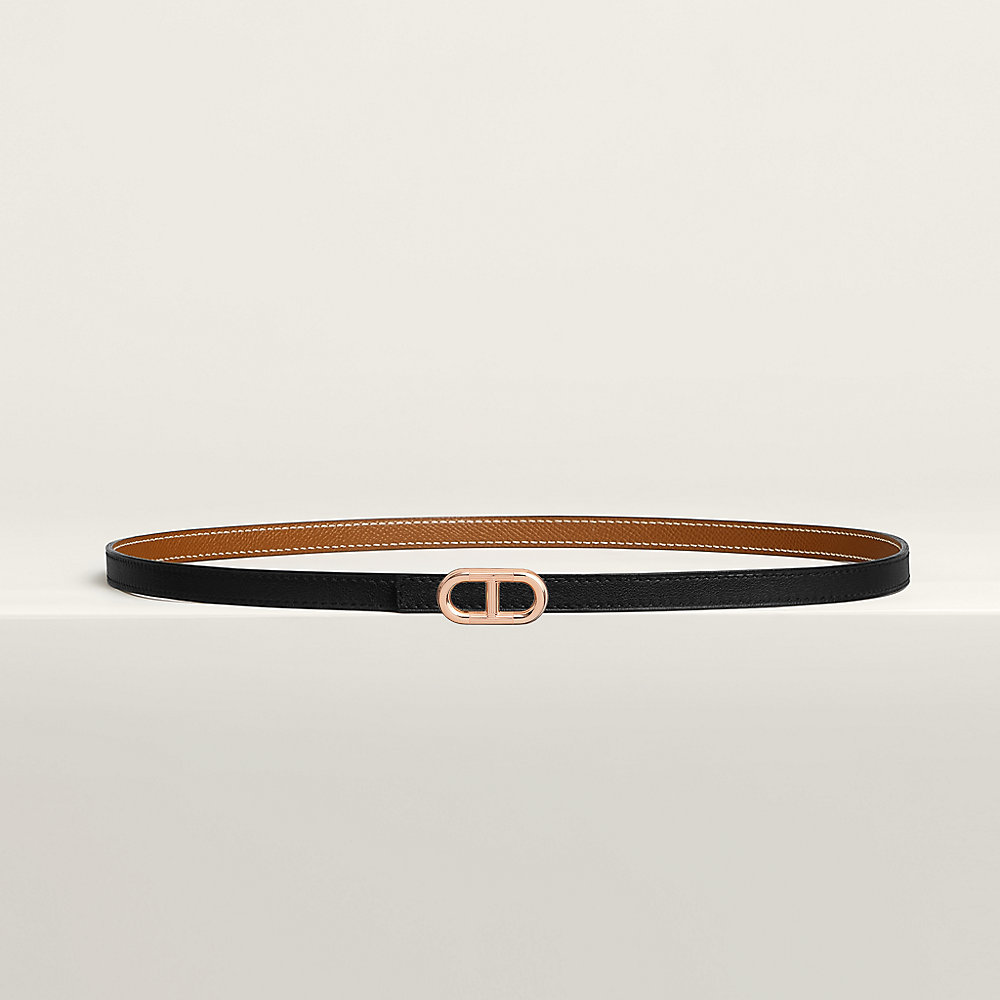 Maillon H belt buckle & Reversible leather strap 13 mm