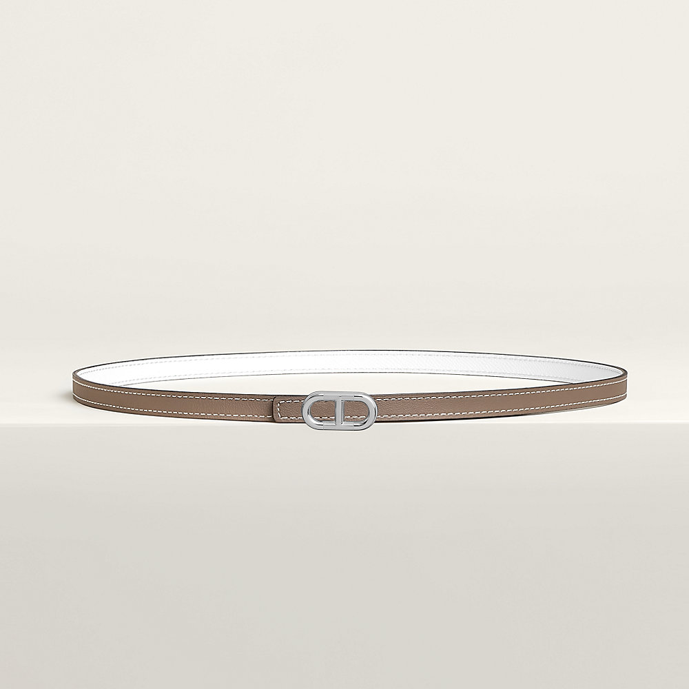 OSCAR BELT BUCKLE & REVERSIBLE KHAKI BROWN AND ORANGE LEATHER STRAP 38MM SILVER HARDWARE