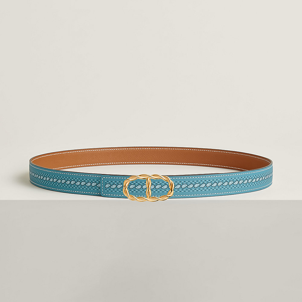 Maillon Torsade belt buckle & Bandana leather strap 24 mm | Hermès UK
