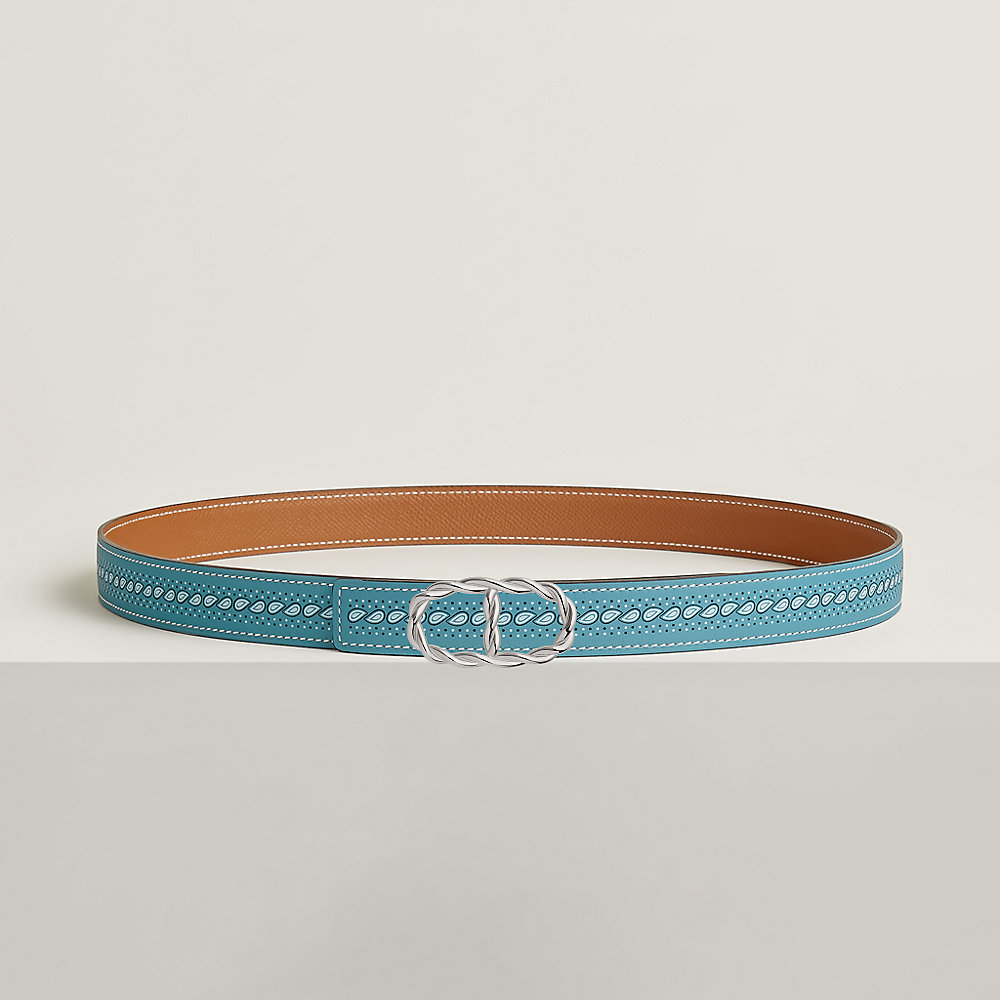 Maillon Torsade belt buckle & Bandana leather strap 24 mm | Hermès