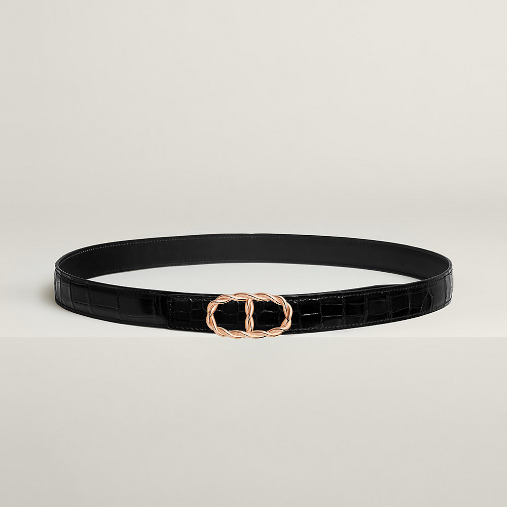Maillon Torsade belt buckle & Leather strap 24 mm | Hermès USA