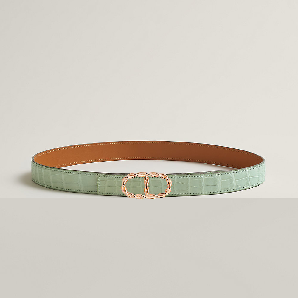 Maillon Torsade belt buckle & Leather strap 24 mm | Hermès USA