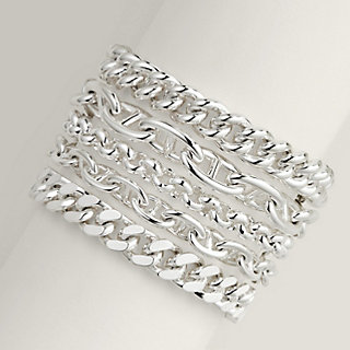 Boutons De Manchette Hermès En Argent 800/1000 - Poids 12g, Chaîne D'encre, Occasion Très Bon état