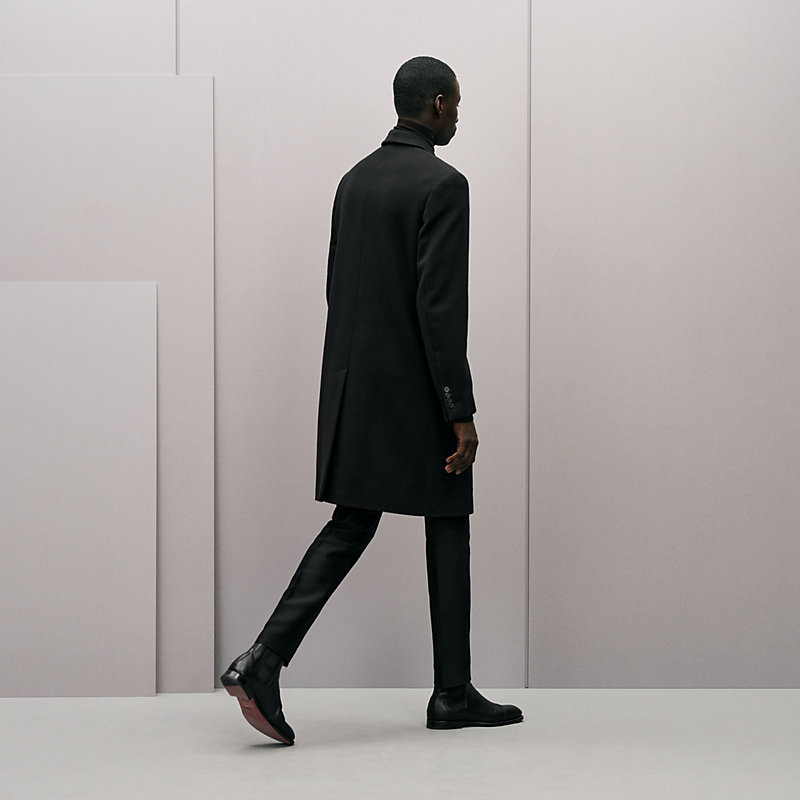 Manteau Emile Croisé détail cuir devant, Vue: , vue 3 sur 8