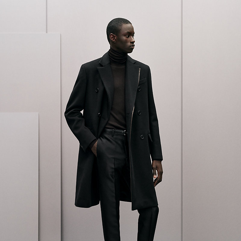 Manteau Emile Croisé détail cuir devant, Vue: , vue 4 sur 8