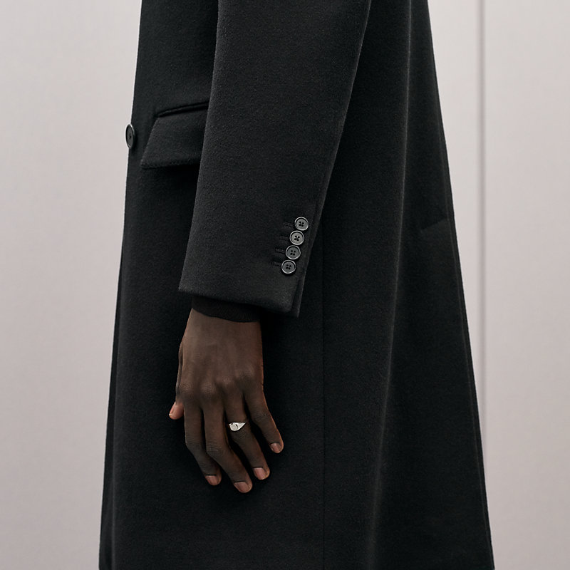 Manteau Emile Croisé détail cuir devant, Vue: , vue 6 sur 8