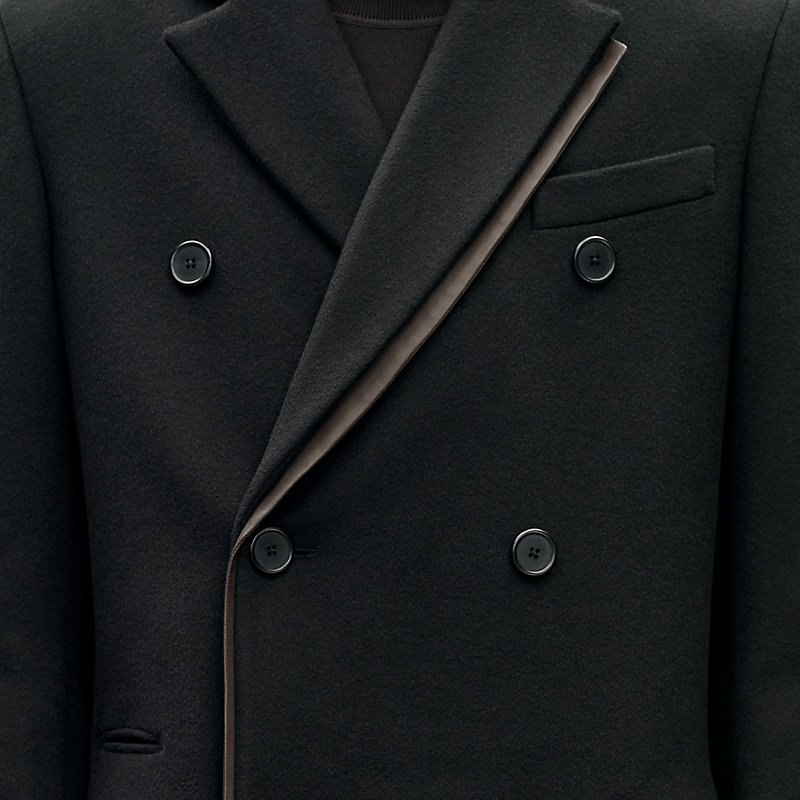 Manteau Emile Croisé détail cuir devant, Vue: , vue 8 sur 8