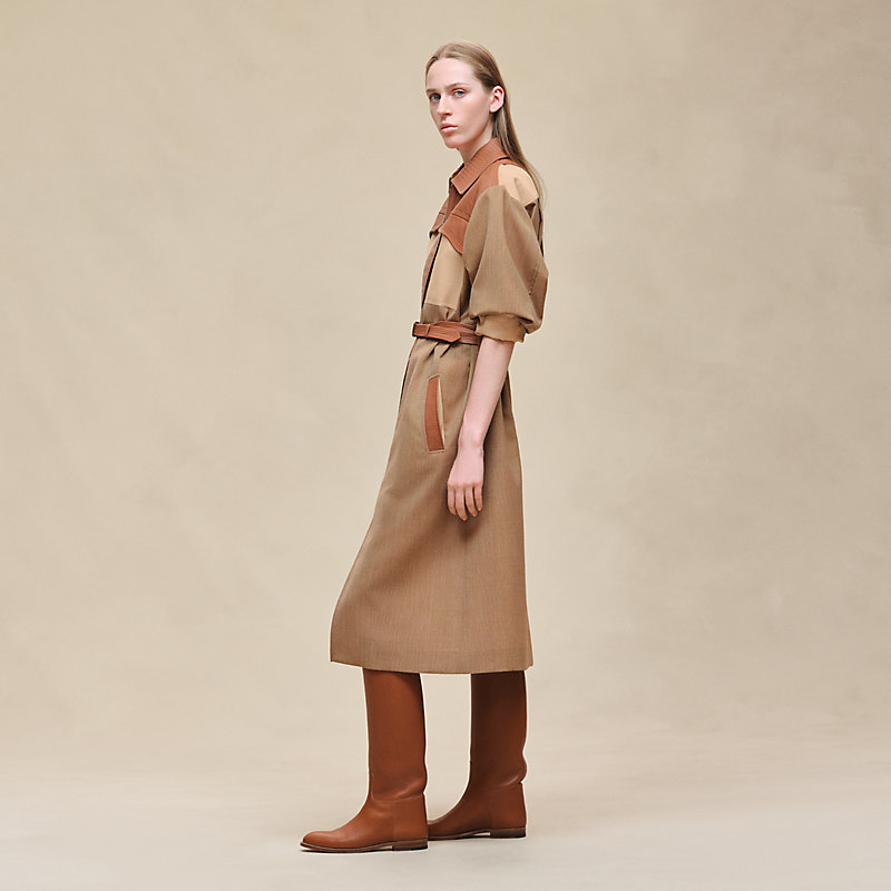 Manteau Inspiration Trench mix cuir