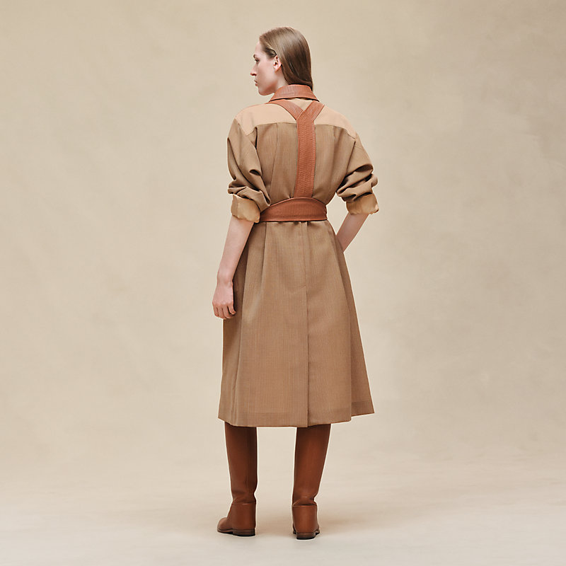 Manteau Inspiration Trench mix cuir