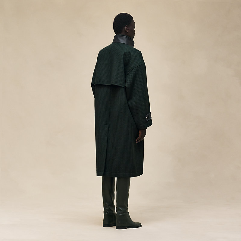 Manteau long mix cuir, Vue: , vue 3 sur 8